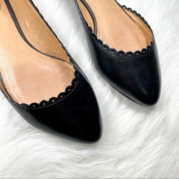 SOLD-Jack Rogers Leather Scalloped Ballet Flats - Picture 2 of 8